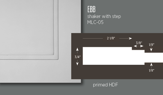 Ebb | Shaker with Step Cabinet Door