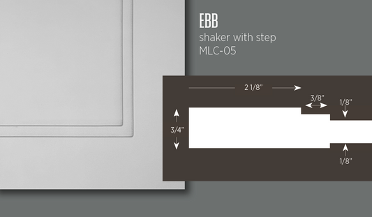 Ebb | Shaker with Step Cabinet Door