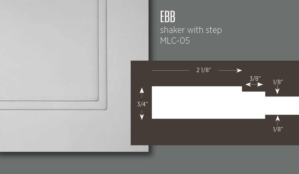Ebb | Shaker with Step Cabinet Door – Maple Lane Cabinetworks