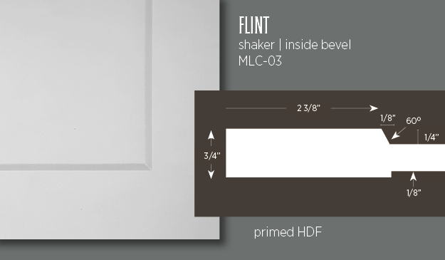 Flint | Shaker with Inside Bevel Cabinet Door